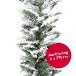 6x Besneeuwde guirlande met verlichting 270 cm