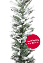 6x Besneeuwde guirlande met verlichting 270 cm