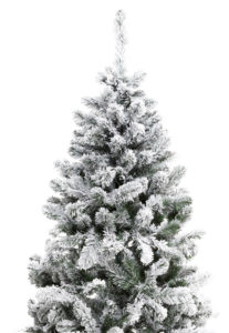 Bovenkant besneeuwde kunstkerstboom