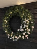 Kerstkrans Memphis met ledverlichting 120cm - Afbeelding 2