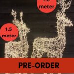 Setje verlichte rendieren Cupid en Blitzen