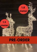 Setje verlichte rendieren Cupid en Blitzen