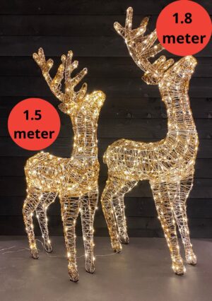 Setje verlichte rendieren Dancer en Vixen