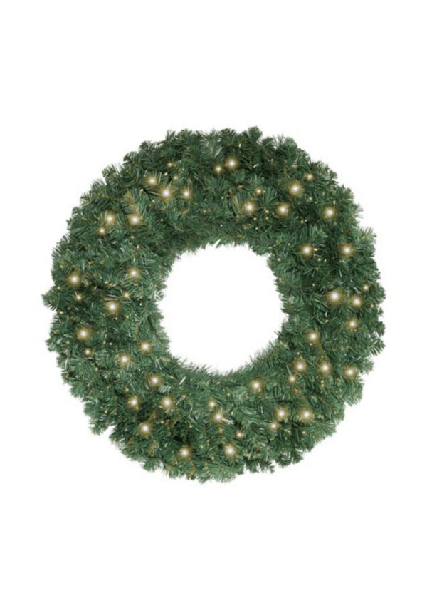 Kerstkrans Memphis met ledverlichting op batterij 90cm