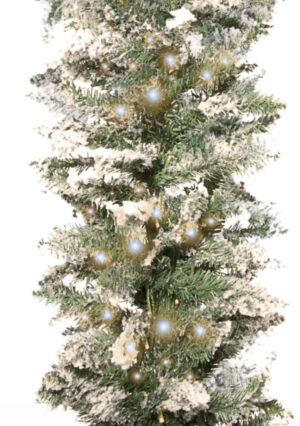 Guirlande Memphis 450cm besneeuwd met ledverlichting