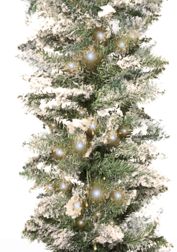 Guirlande Memphis 270cm besneeuwd met ledverlichting