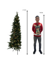 Halve kunstkerstboom Vancouver met ledverlichting 210cm - Afbeelding 3