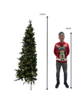 Halve kunstkerstboom Vancouver met ledverlichting 240cm - Afbeelding 3