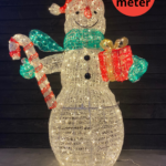 Verlichte sneeuwpop met muts 180cm