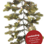 9x Guirlande Portland 180cm met ledverlichting op batterij