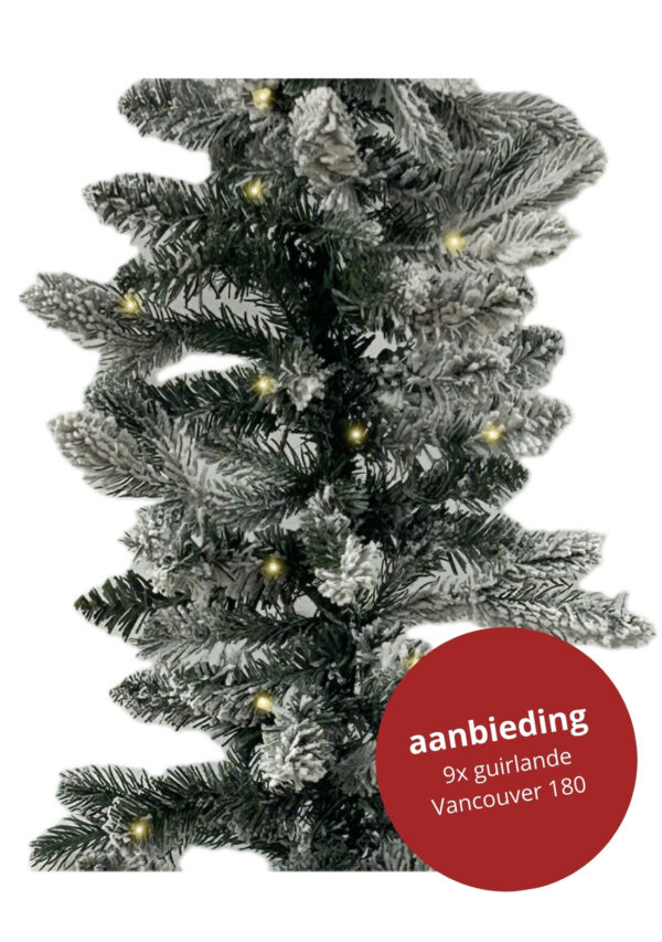 9x Guirlande Vancouver 180cm met ledverlichting